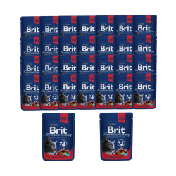 BRIT PREMIUM CAT Wołowina z groszkiem 30x100g 30 saszetek